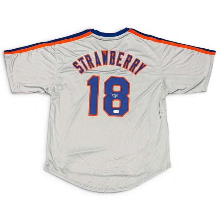 Darryl Strawberry Signed Custom Jersey Beckett Witness Authenticated-Powers Sports Memorabilia