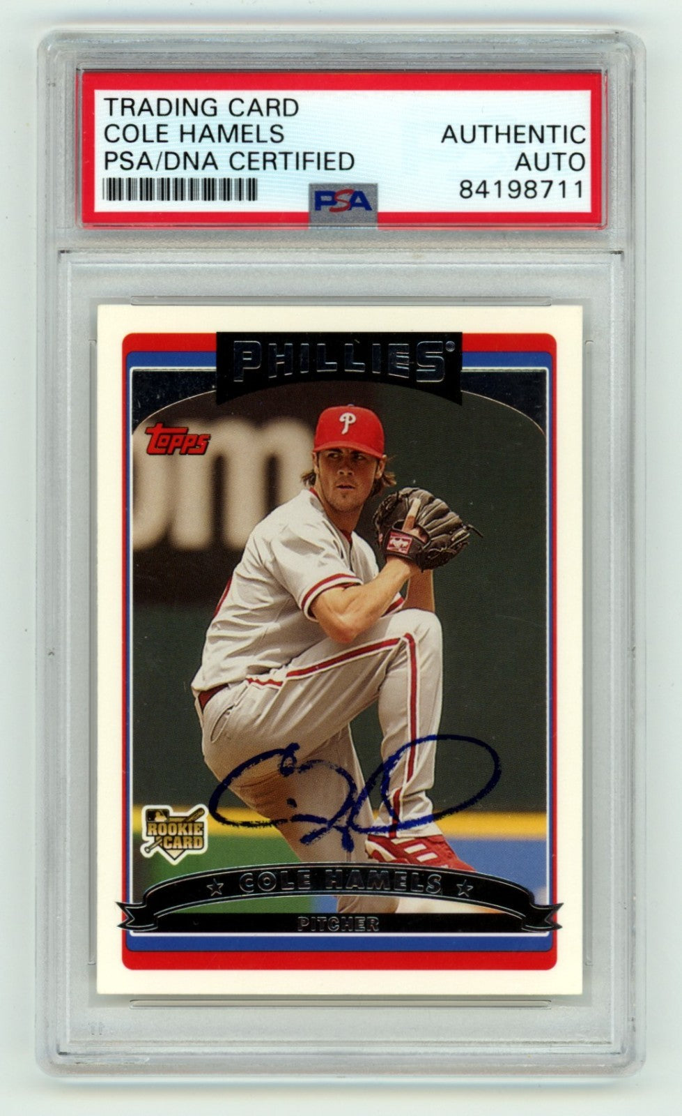 Cole Hamels 2006 Topps Update #UH145 Signed Auto Rookie RC PSA Authentic Auto-Powers Sports Memorabilia