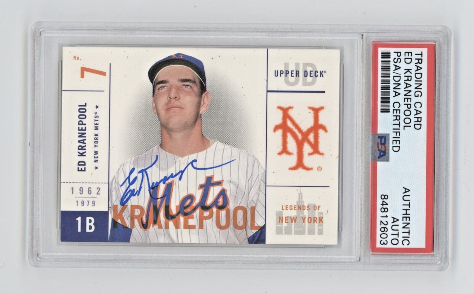 Ed Kranepool 2001 Upper Deck Legends of New York #67 Signed PSA Auth. Auto Mets-Powers Sports Memorabilia