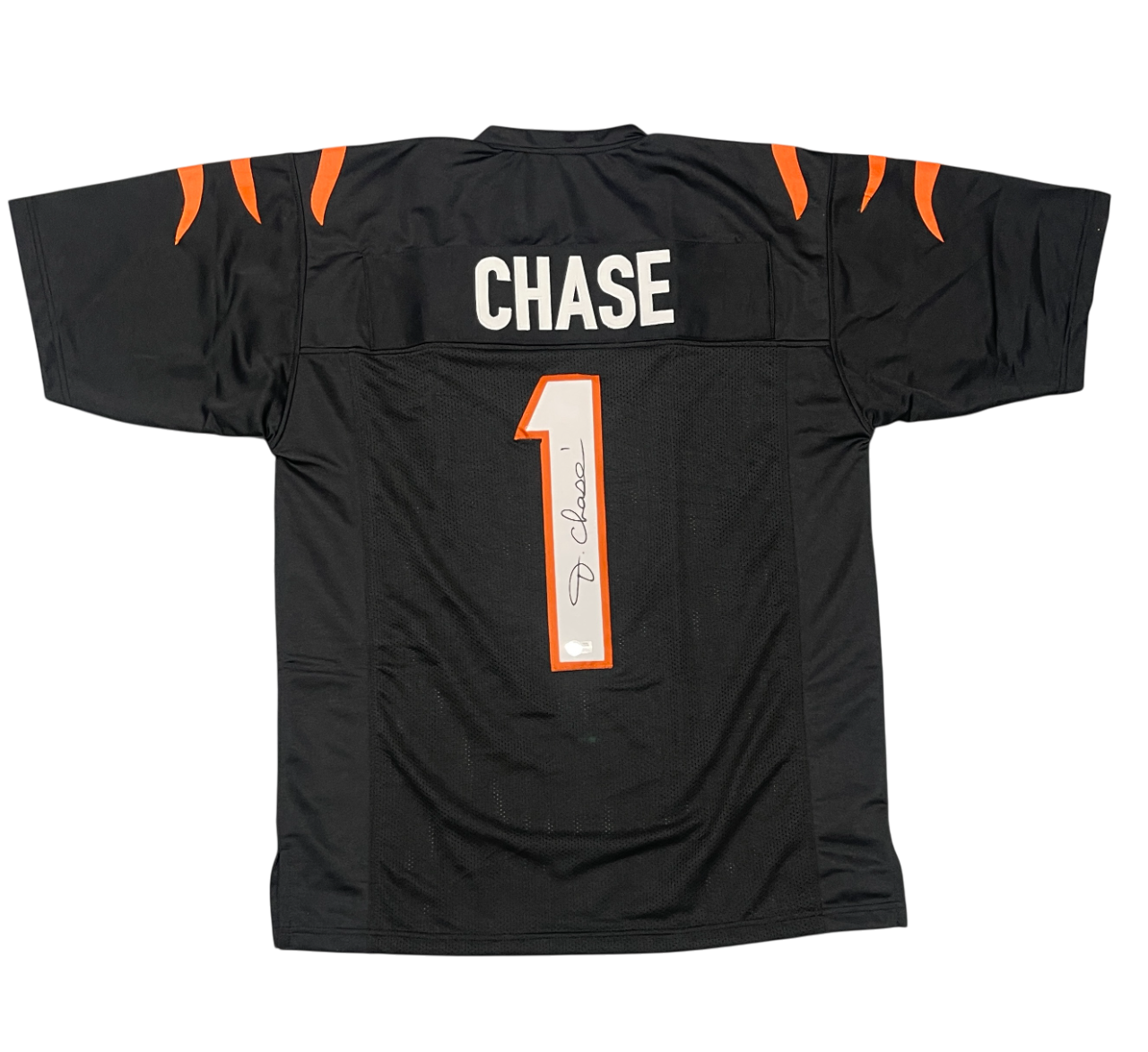 Ja'Marr Chase Signed Custom Black Jersey Beckett Authenticated-Powers Sports Memorabilia