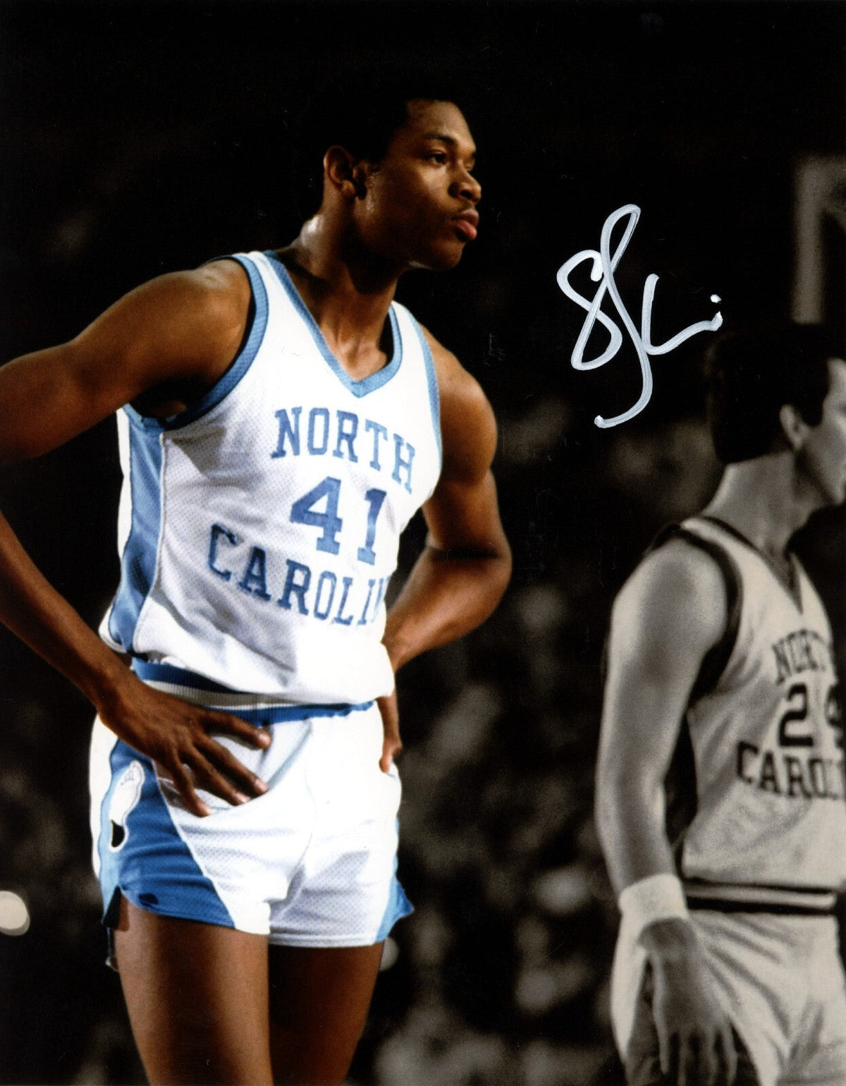 Sam Perkins Signed North Carolina Tar Heels 8x10 Photo LSCM Authenticated-Powers Sports Memorabilia