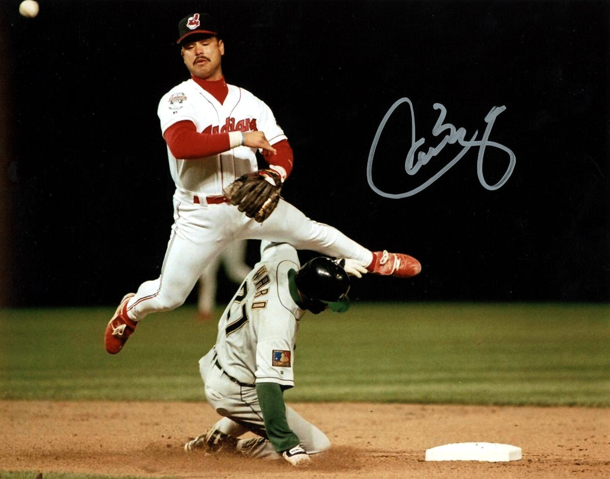 Carlos Baerga Signed Cleveland Guardians 8x10 Photo LSCM Authenticated #1-Powers Sports Memorabilia