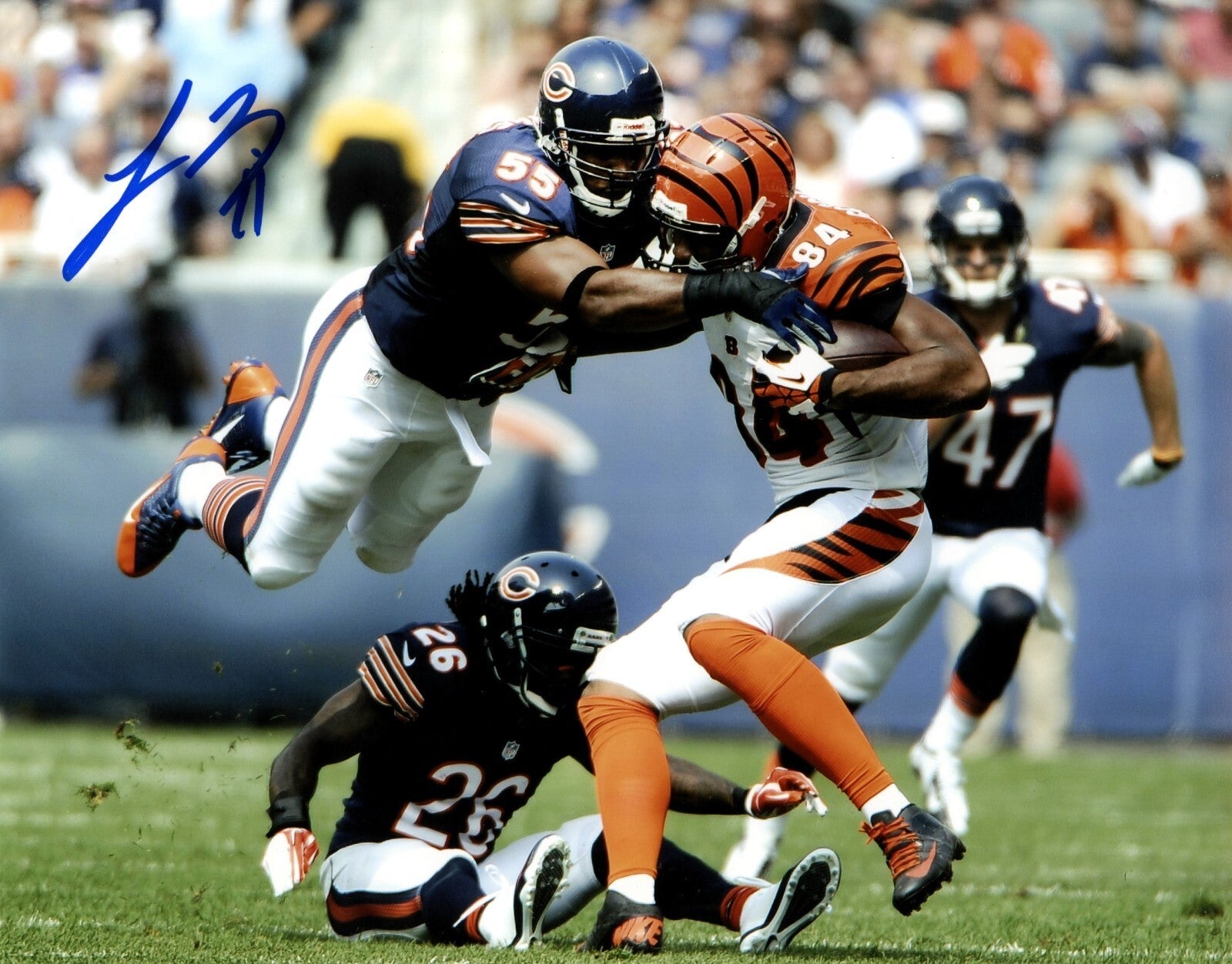 Lance Briggs Signed Chicago Bears 8x10 Photo LSCM Authenticated #2-Powers Sports Memorabilia