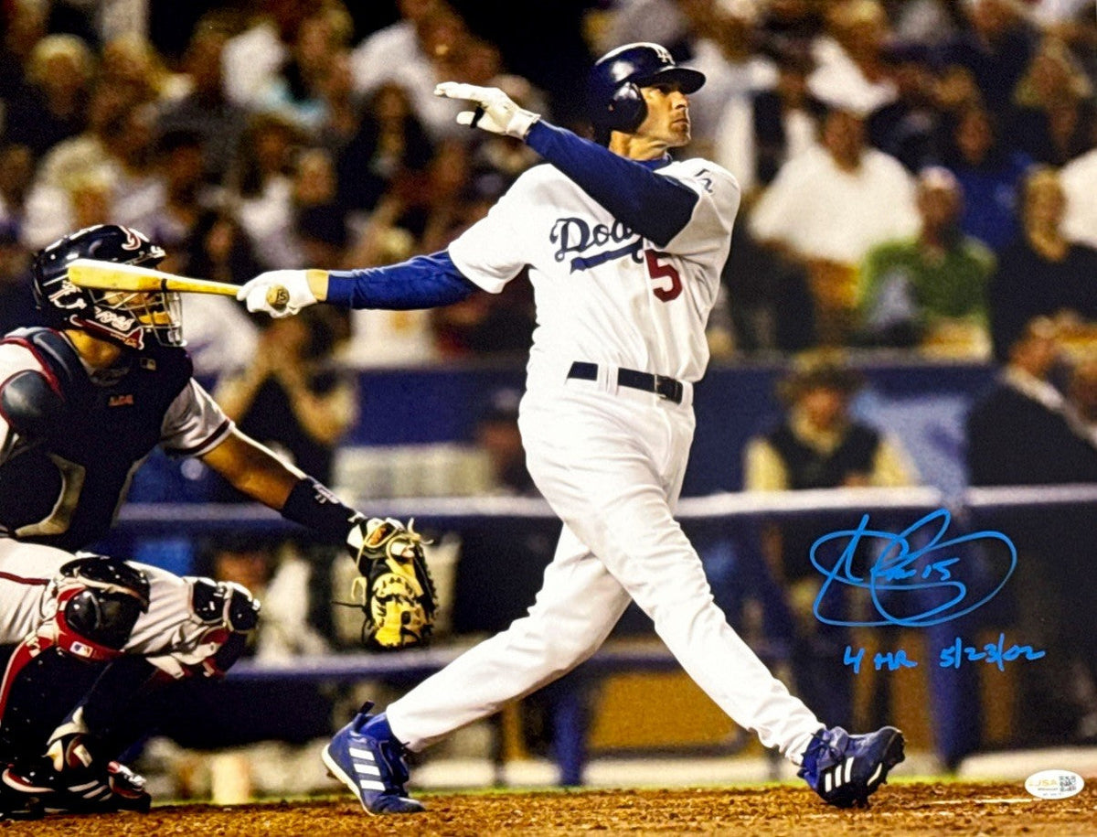 Shawn Green Signed Los Angeles Dodgers 16x20 Photo w/ 4 HR 5/23/02 JSA Witness Authenticated-Powers Sports Memorabilia