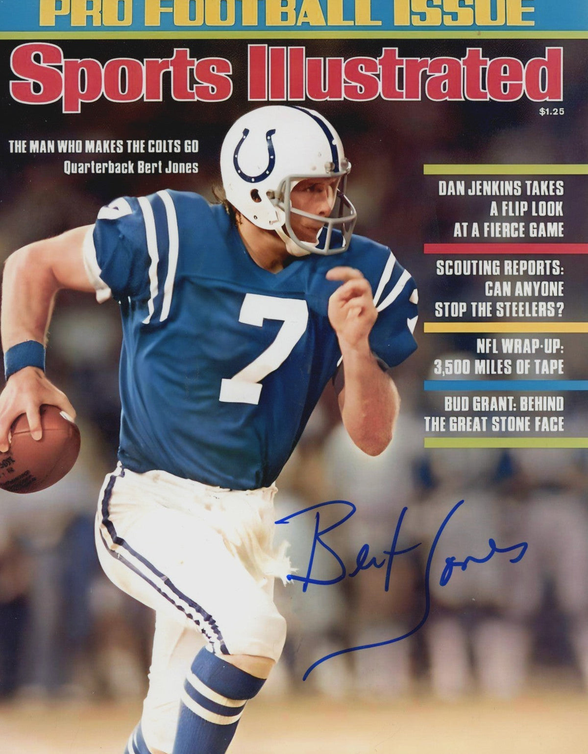 Bert Jones Signed Sports Illustrated SI Baltimore Colts 8x10 Photo LSCM COA #1-Powers Sports Memorabilia
