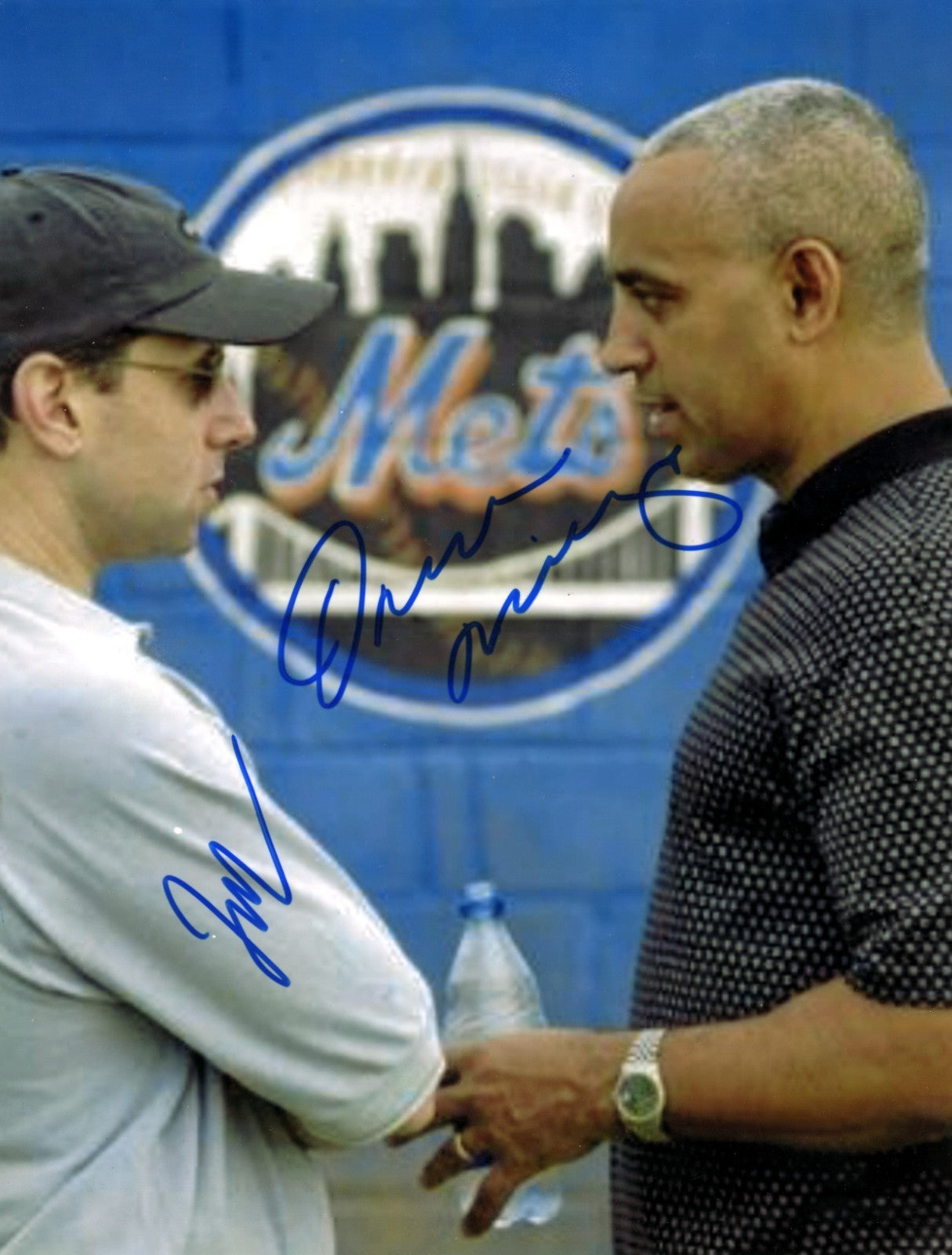 Jeff Wilpon & Omar Minaya Dual Signed New York Mets 8x10 Photo LSCM Authenticated-Powers Sports Memorabilia