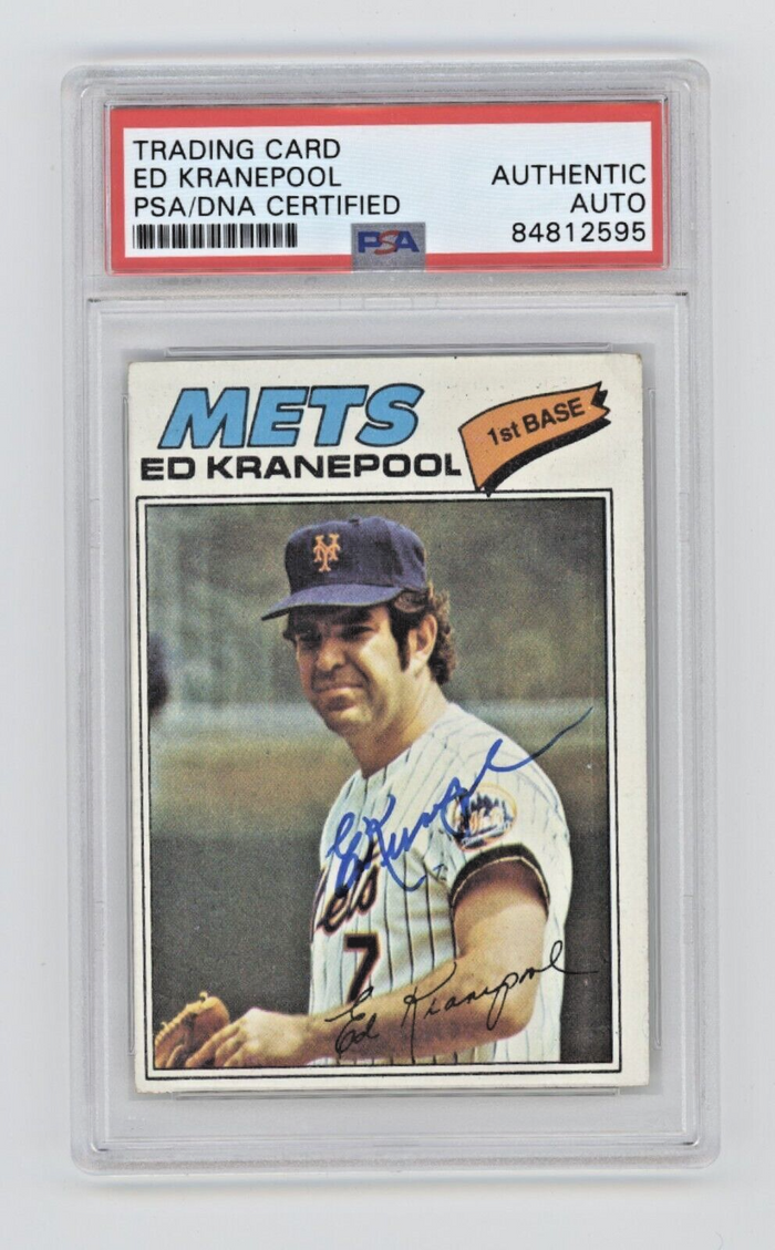 Ed Kranepool 1977 Topps Baseball #201 Signed PSA/DNA Authenticated New York Mets-Powers Sports Memorabilia