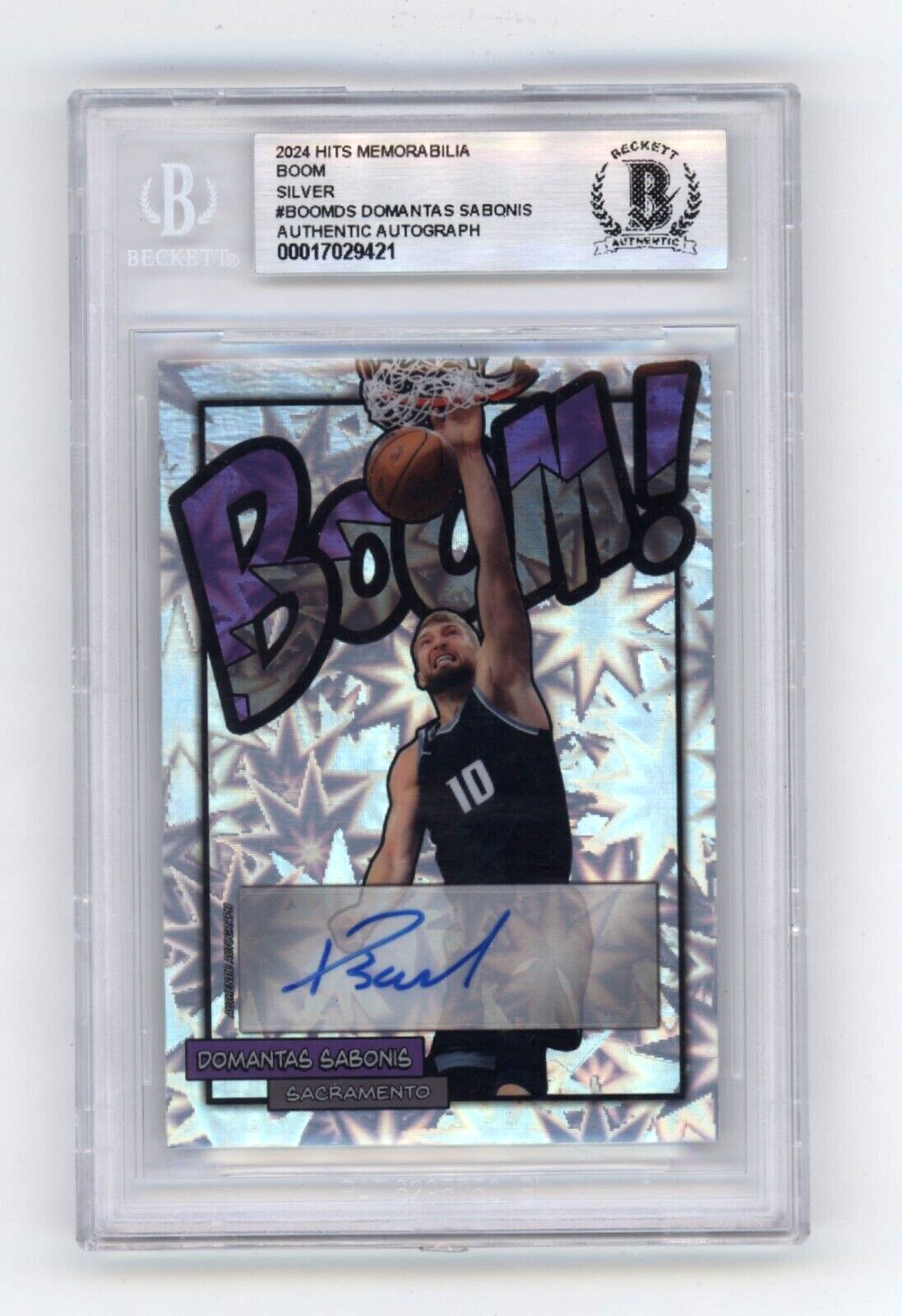 Domantas Sabonis 2024 Hits Memorabilia BOOM Silver /10 Signed BGS BAS Auto Kings-Powers Sports Memorabilia