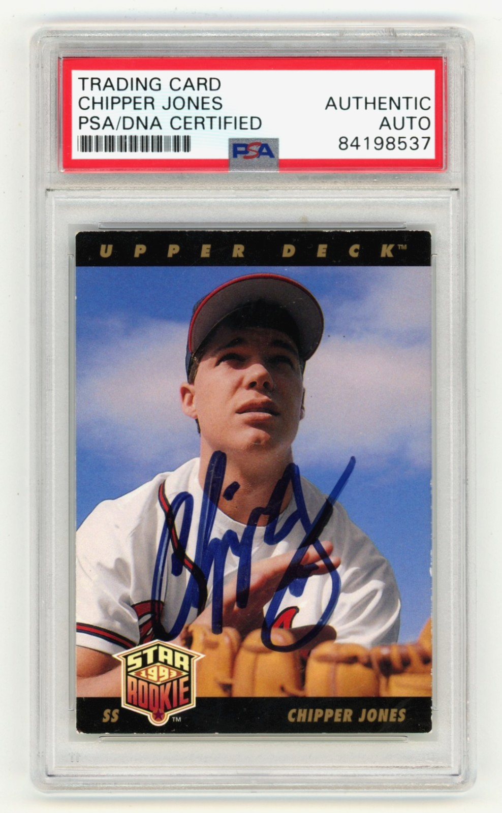 Chipper Jones 1992 Upper Deck #24 Signed Autograph Rookie RC PSA Authentic Auto-Powers Sports Memorabilia