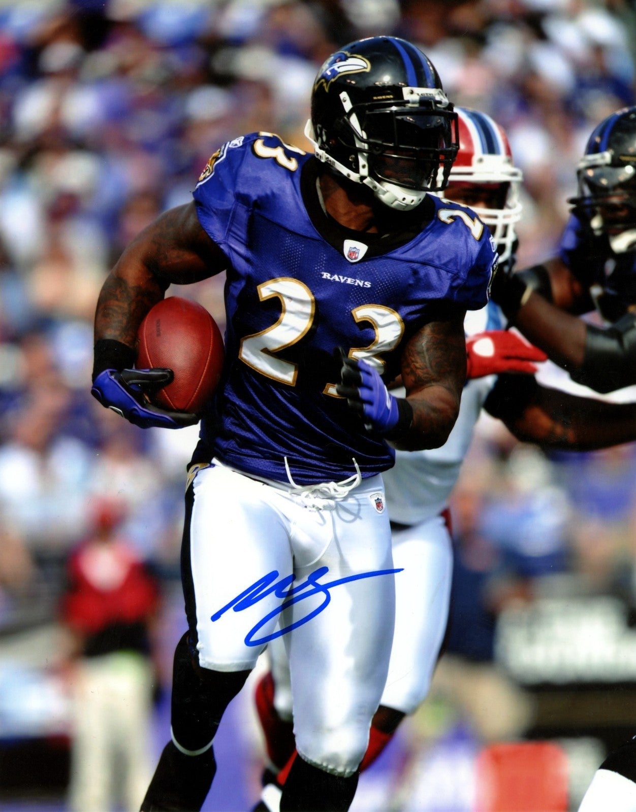 Willis McGahee Signed Baltimore Ravens 8x10 Photo LSCM Authenticated #6-Powers Sports Memorabilia