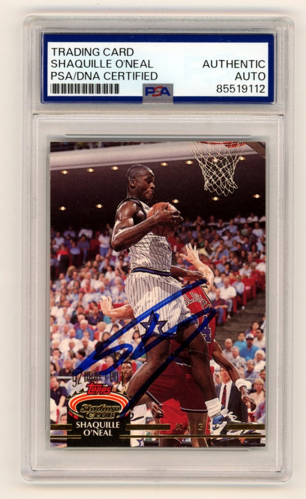 Shaquille O'Neal 1992-93 Topps Stadium Club #247 RC Signed PSA/DNA Authenticated-Powers Sports Memorabilia