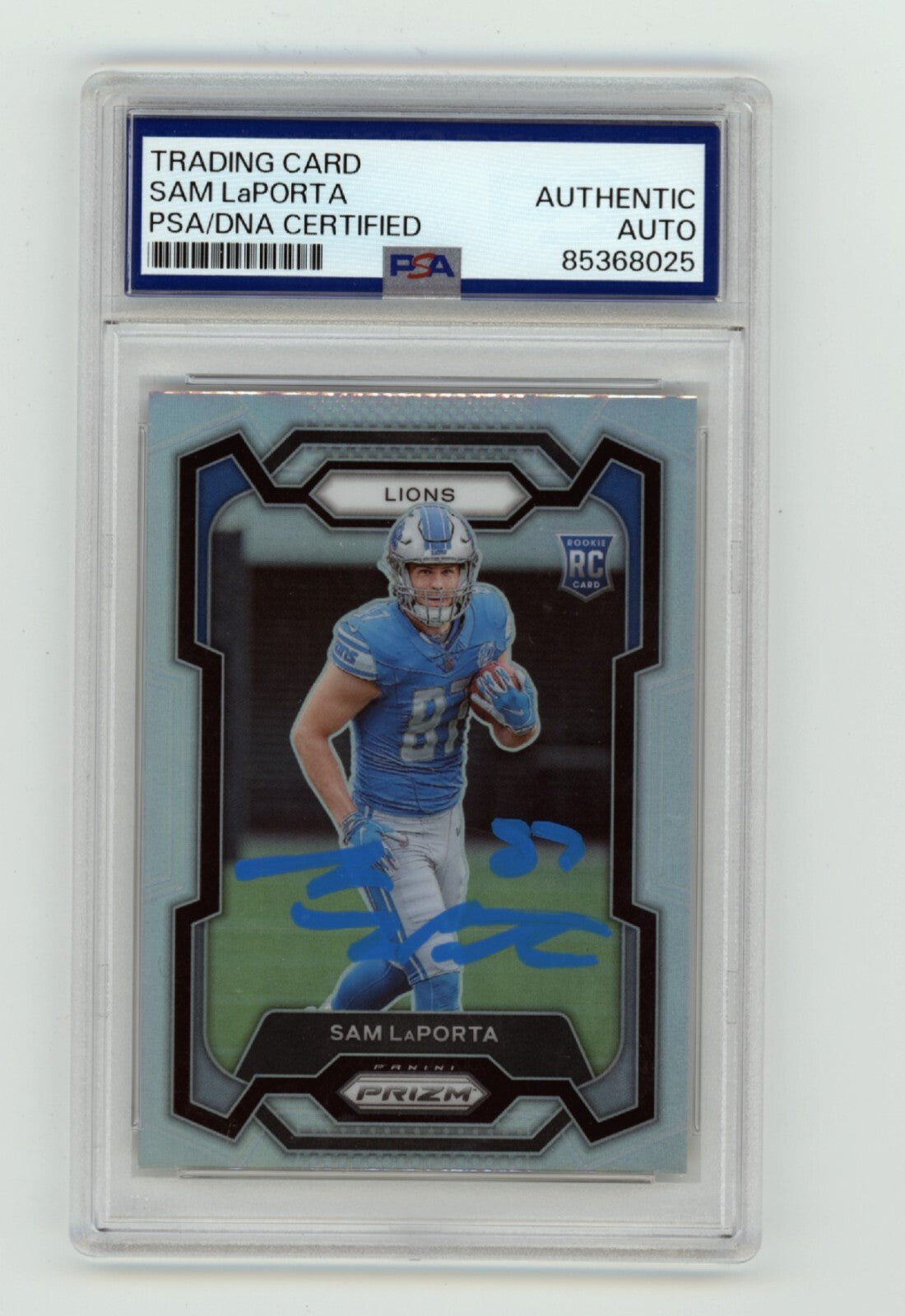 Sam LaPorta 2023 Panini Prizm Silver #332 Rookie RC Signed PSA/DNA Authenticated-Powers Sports Memorabilia