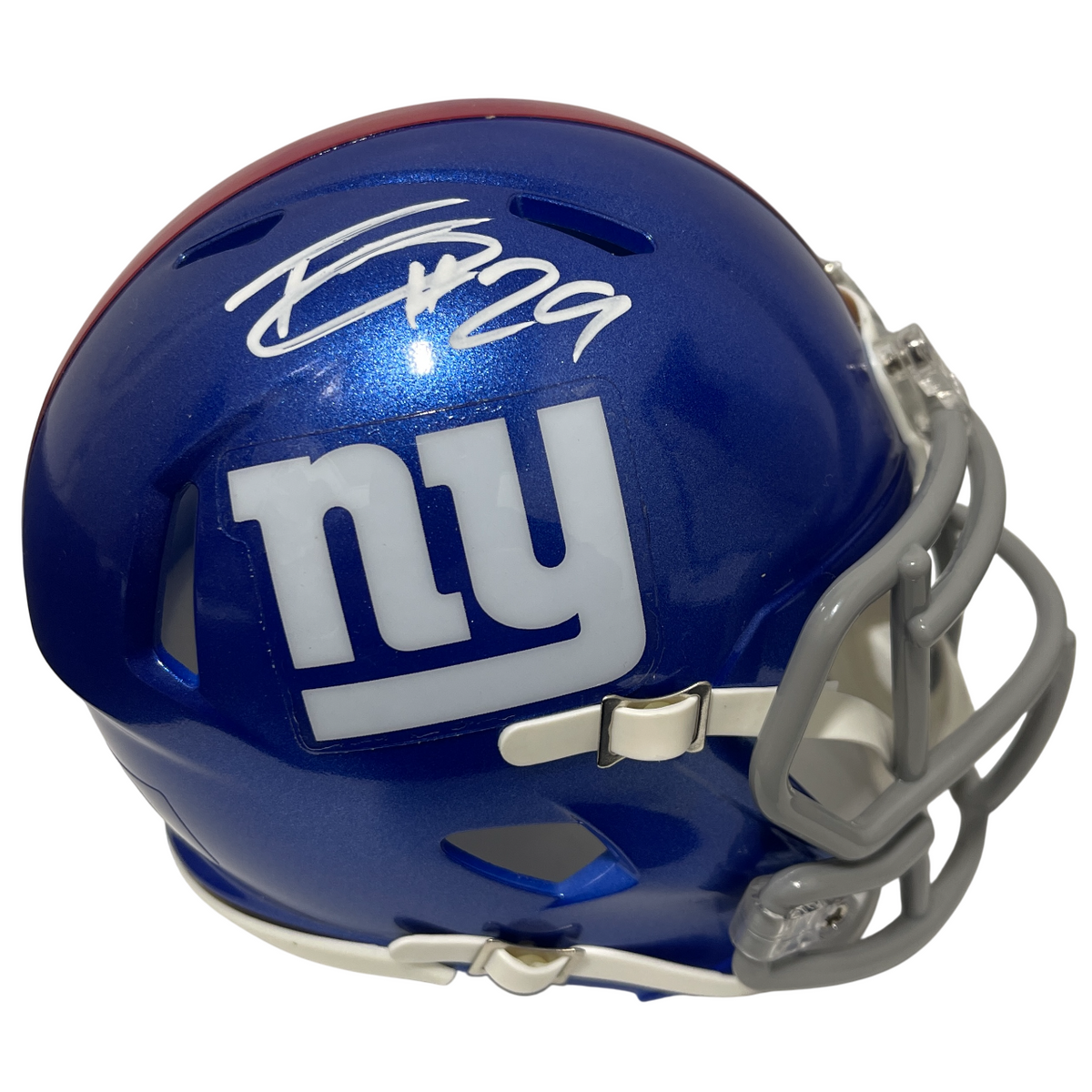 Tyrone Tracy Jr Signed Giants Speed Mini Helmet Beckett Witness Authenticated-Powers Sports Memorabilia