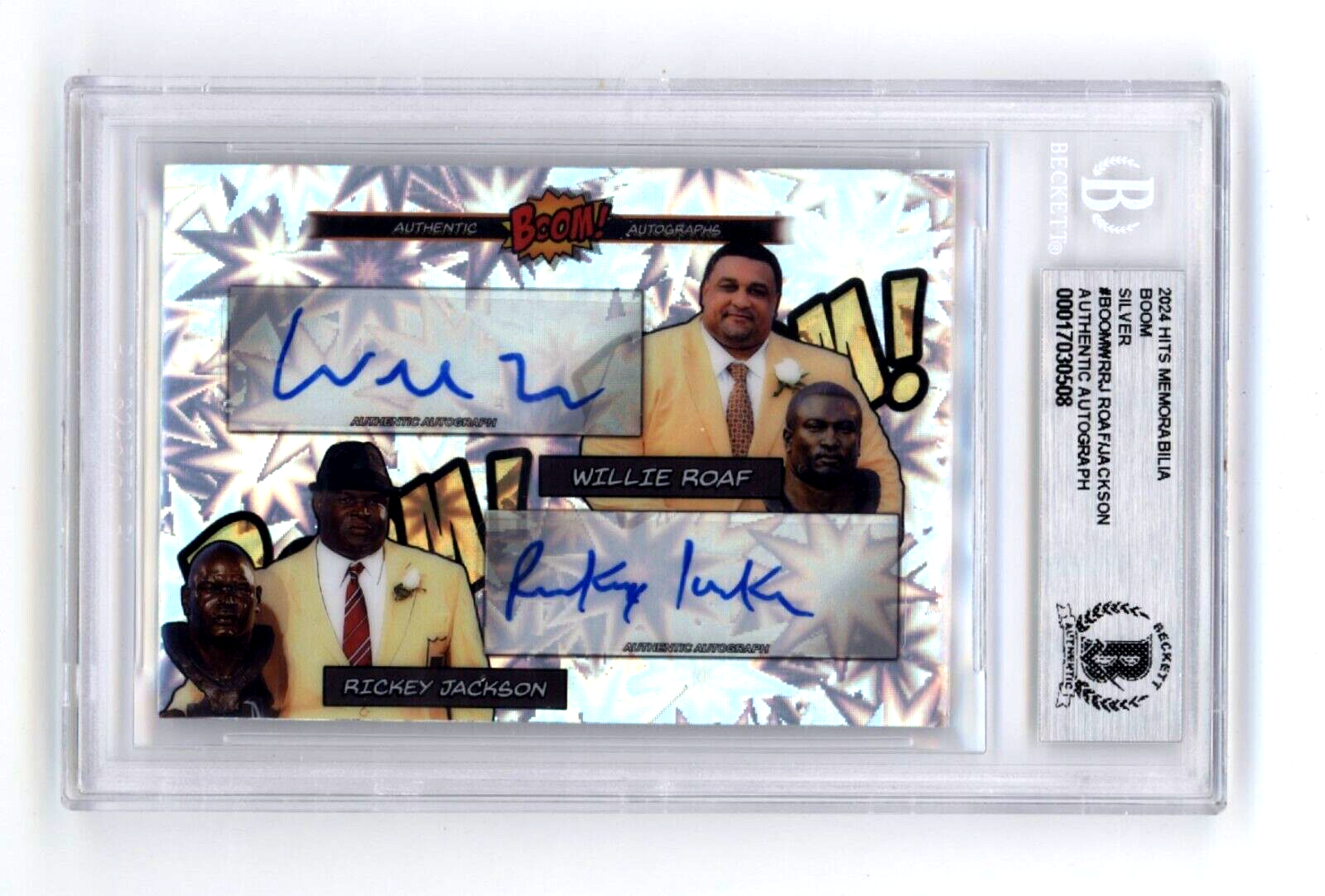 Willie Roaf & Rickey Jackson 2024 Hit BOOM Silver Dual Signed BGS BAS Auto Saint-Powers Sports Memorabilia