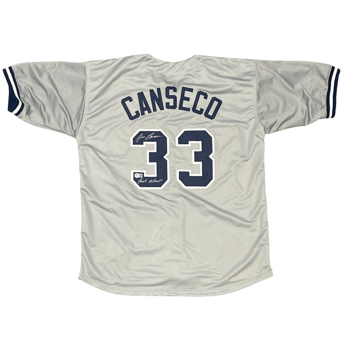 Jose Canseco Signed Yankees Custom Jersey w/ F**k AROD! Beckett Witness BAS COA-Powers Sports Memorabilia