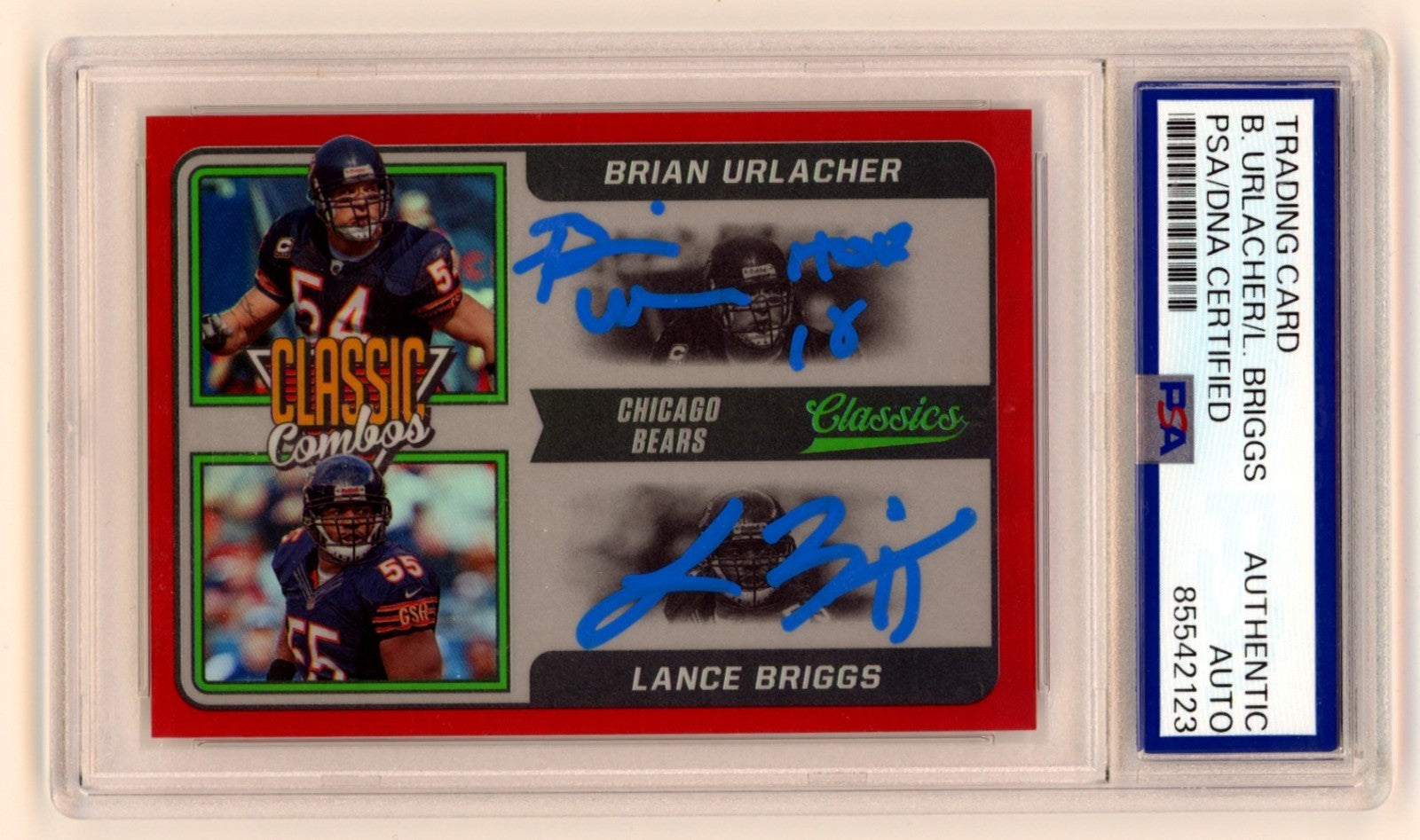Brian Urlacher Lance Briggs 2021 Panini Classic Combos Red #/50 Signed PSA Auto-Powers Sports Memorabilia
