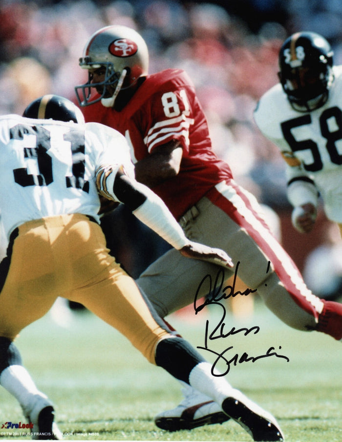 Russ Francis Signed San Francisco 49ers 8x10 Photo w/ Aloha LSCM Authenticated #2-Powers Sports Memorabilia