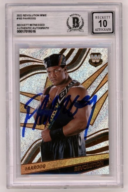 Faarooq 2022 Panini Revolution WWE #103 Signed Beckett BAS BGS 10 Auto-Powers Sports Memorabilia