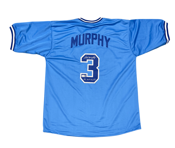 Dale Murphy Signed Custom Jersey w NL MVP 82 83 Beckett W Beckett Authenticated-Powers Sports Memorabilia