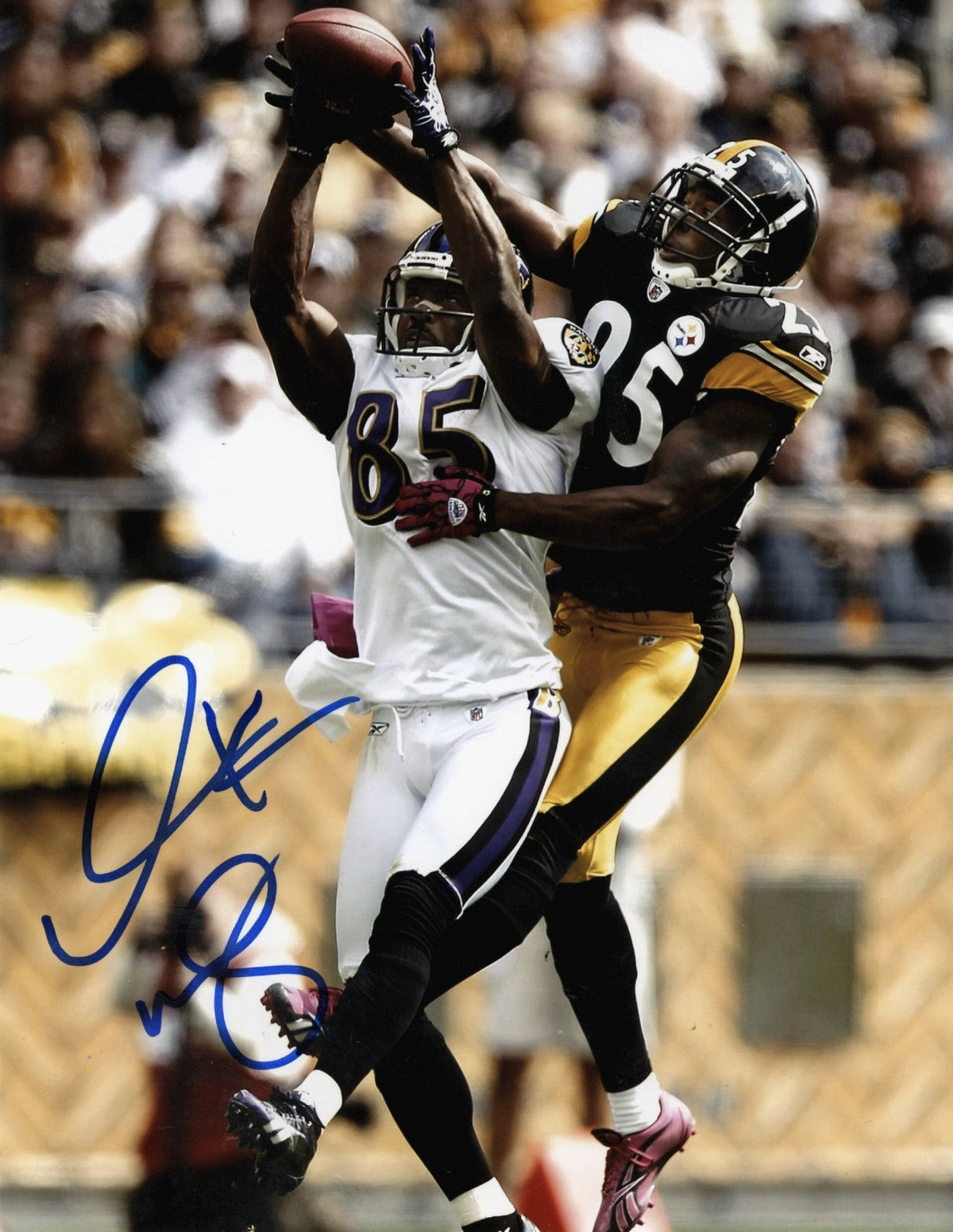 Derrick Mason Signed Baltimore Ravens 8x10 Photo LSCM Authenticated #2-Powers Sports Memorabilia