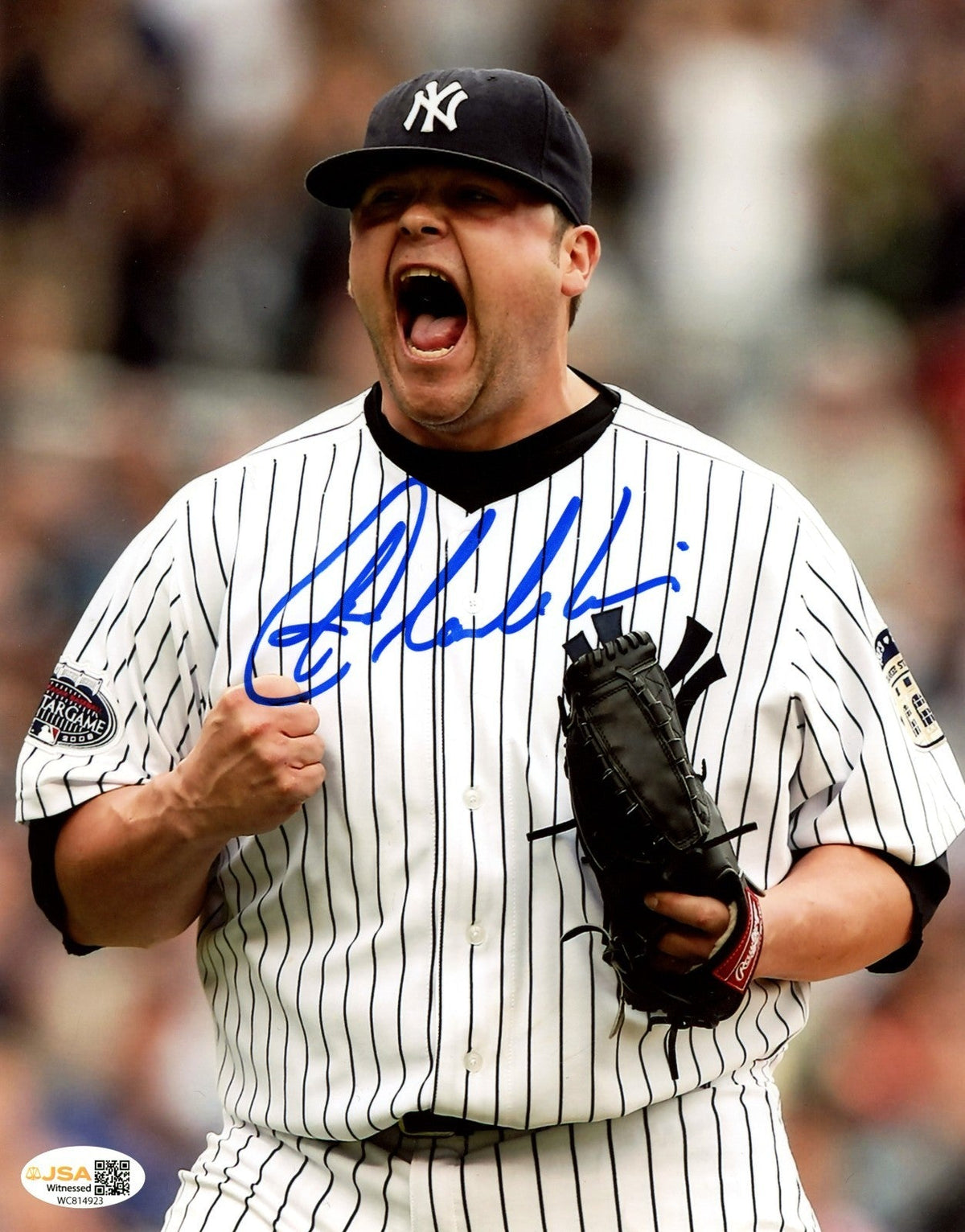 Joba Chamberlain Signed New York Yankees 8x10 Photo JSA Witness COA #1-Powers Sports Memorabilia