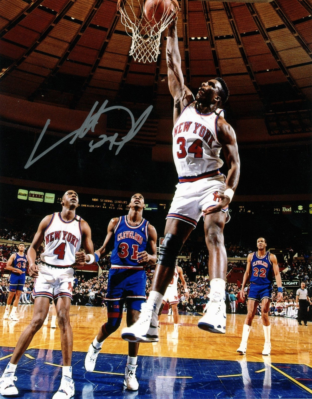 Charles Oakley Signed Autographed New York Knicks 8x10 Photo LSCM COA #1-Powers Sports Memorabilia