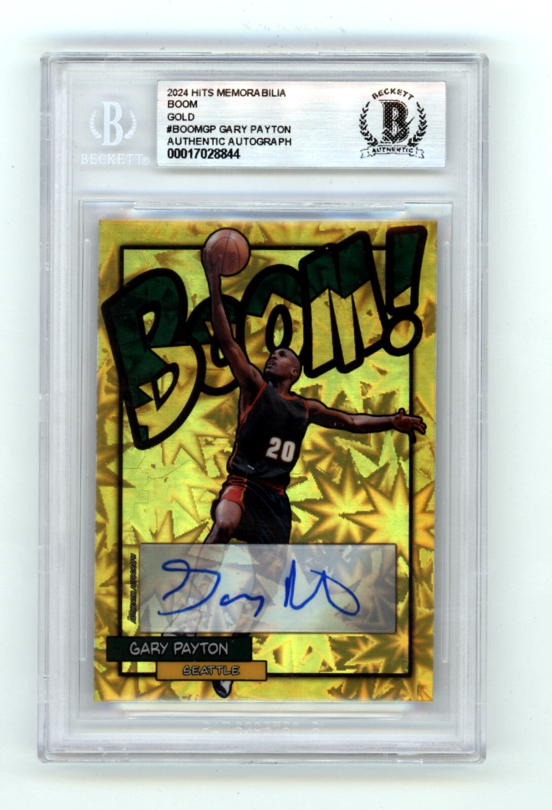 Gary Payton 2024 Hits Memorabilia BOOM Gold #/10 Signed BGS BAS Auto Sonics-Powers Sports Memorabilia