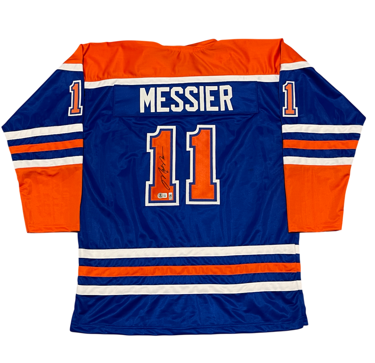 Mark Messier Signed Autographed Edmonton Oilers Custom Jersey Beckett BAS COA-Powers Sports Memorabilia
