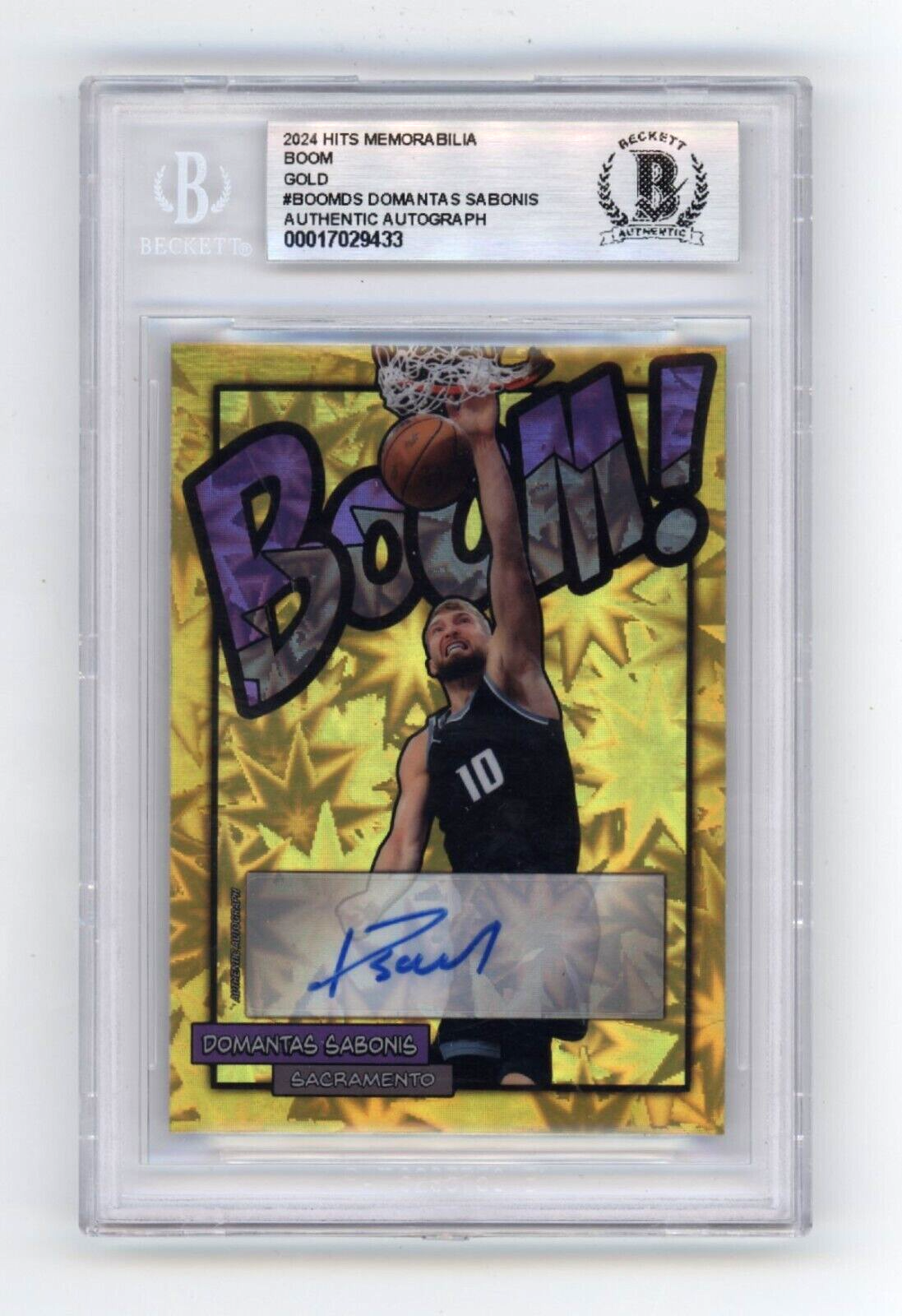 Domantas Sabonis 2024 Hits Memorabilia BOOM Gold #/5 Signed BGS BAS Auto Kings-Powers Sports Memorabilia