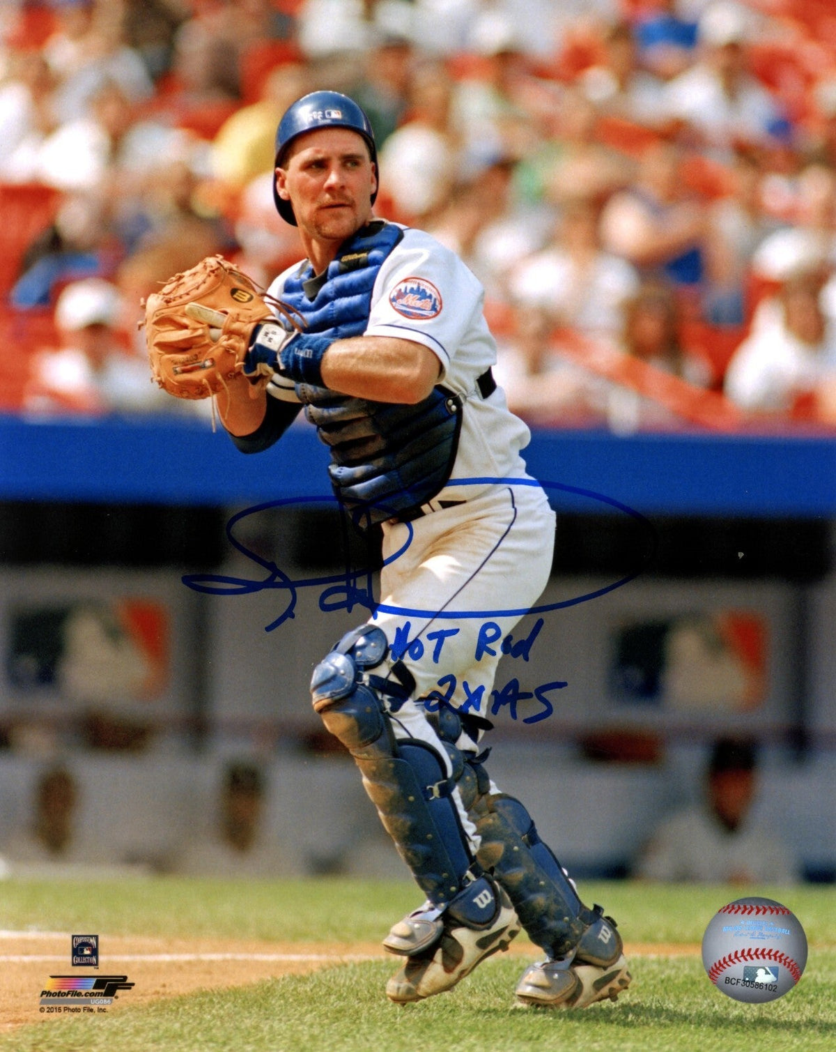 Todd Hundley Signed New York Mets 8x10 Photo File w/ 2x AS + Hot Rod LSCM COA-Powers Sports Memorabilia