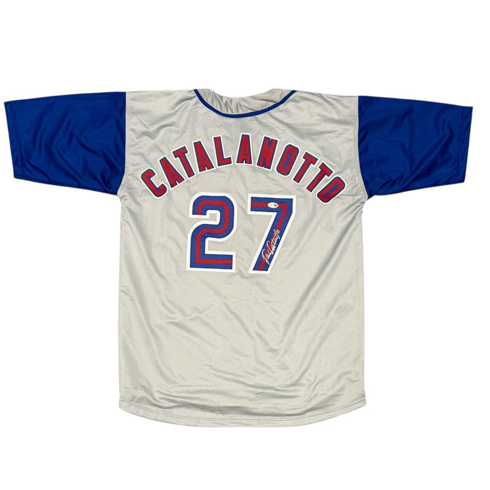Frank Catalanotto Signed Toronto Blue Jays Custom Jersey JSA Witness COA-Powers Sports Memorabilia
