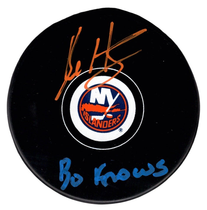 Bo Horvat Signed New York Islanders Puck w/ Bo Knows Beckett Witness Authenticated B/O-Powers Sports Memorabilia