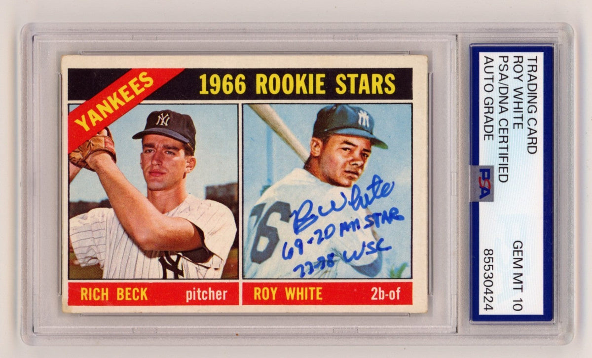 Roy White 1966 Topps #234 Signed RC w/ 69-70 All Star + 77-78 WSC PSA 10 Auto-Powers Sports Memorabilia
