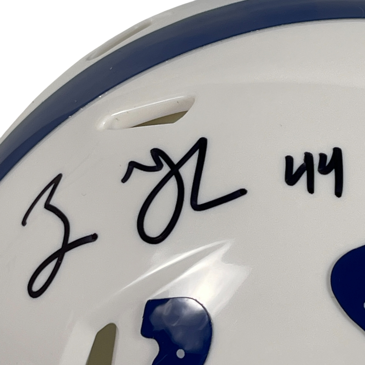 Zaire Franklin Signed Colts Speed Mini Helmet Beckett Witness BAS COA-Powers Sports Memorabilia