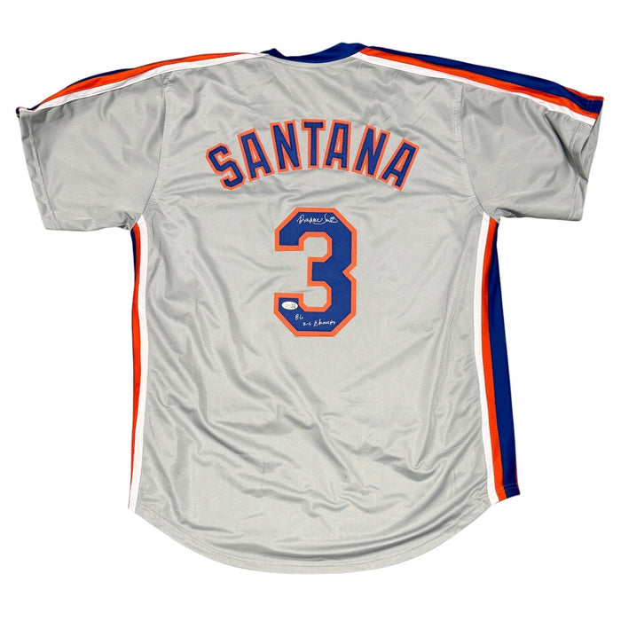 Rafael Santana Signed Custom Jersey w/ 86 WS Champ JSA Witness Authenticated-Powers Sports Memorabilia