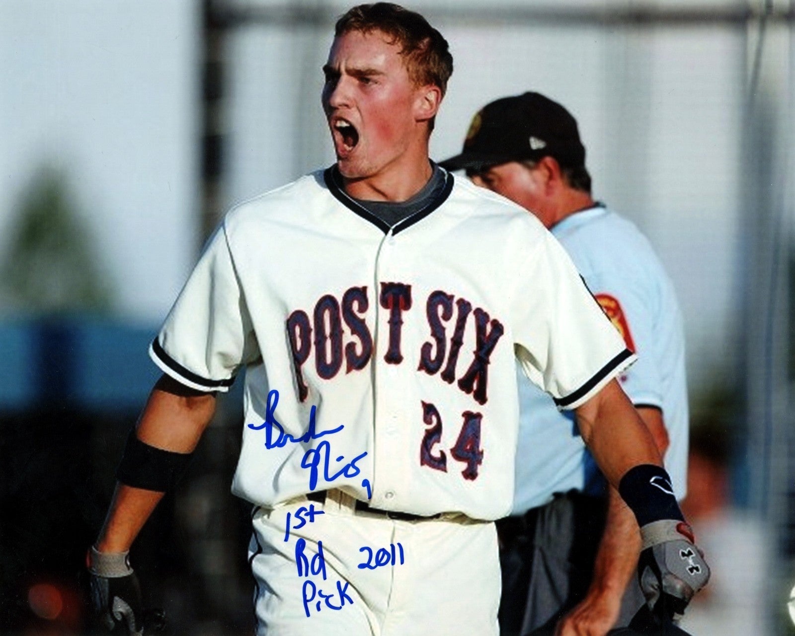 Brandon Nimmo Signed 8x10 Photo w/ 2011 1st Rd Pick Insc LSCM Authenticated Mets #2-Powers Sports Memorabilia