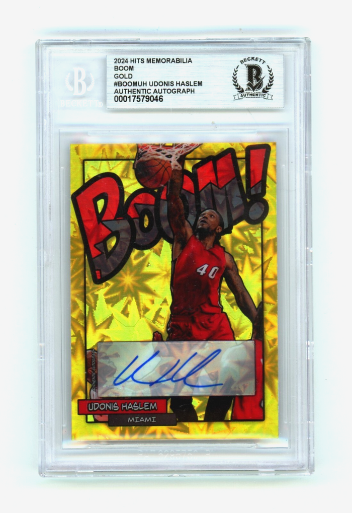 Udonis Haslem 2024 Hits Memorabilia BOOM Gold /10 Signed BGS BAS Auto Miami Heat-Powers Sports Memorabilia