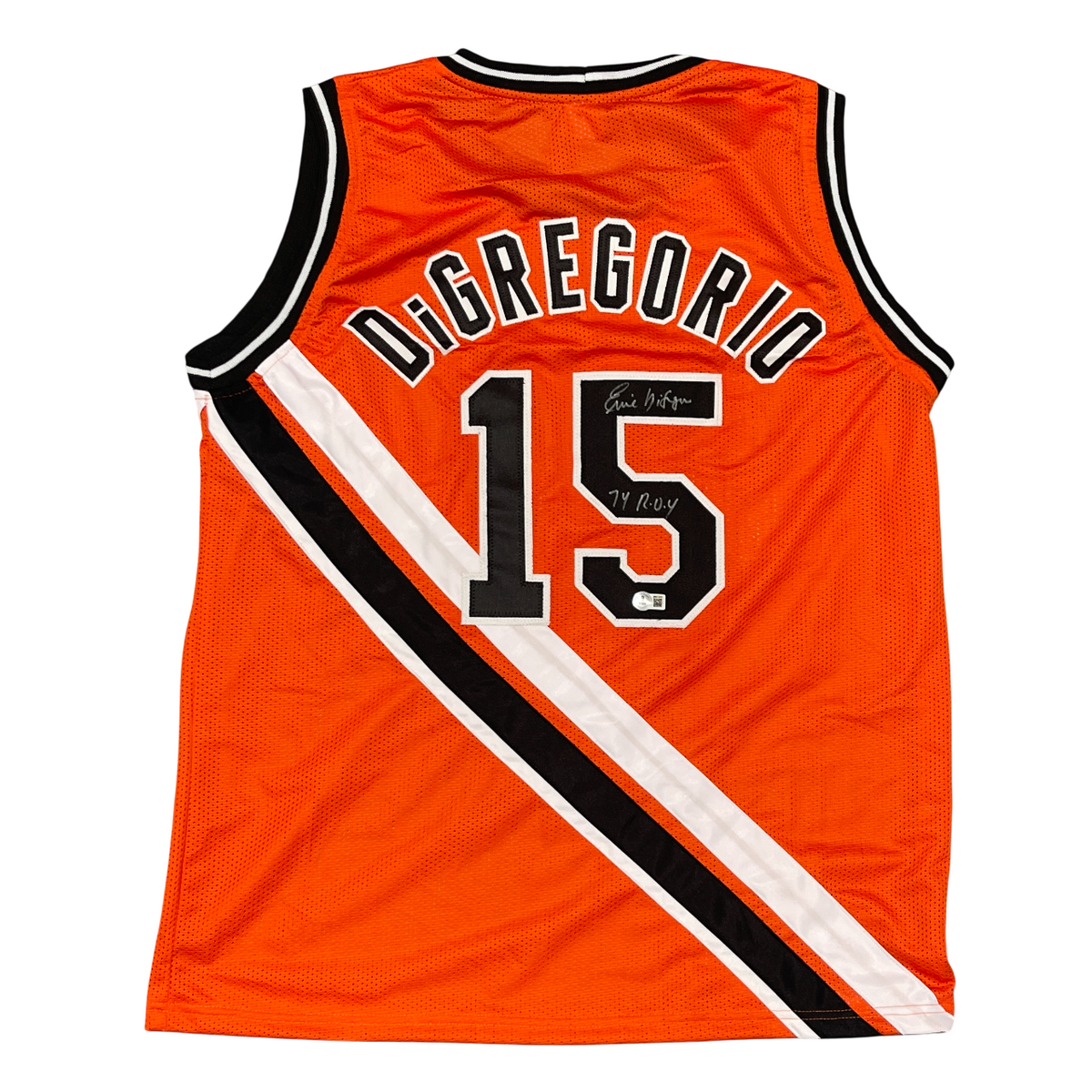 Ernie DiGregorio Signed Buffalo Braves Custom Jersey w/ 74 ROY Beckett BAS W COA-Powers Sports Memorabilia
