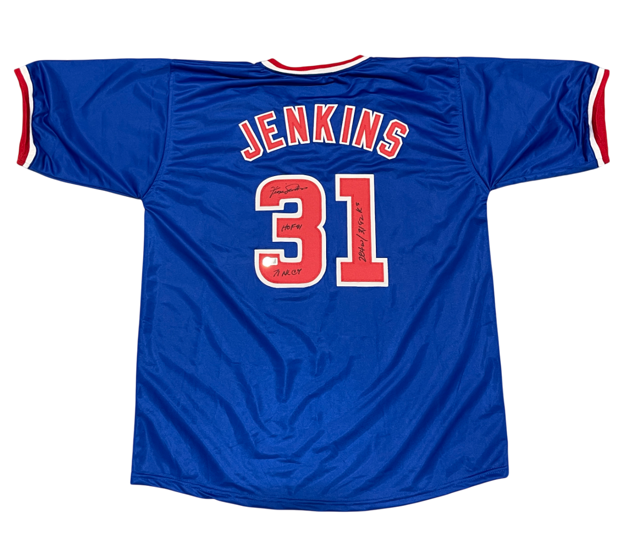 Fergie Jenkins Signed Custom Jersey w 4 Ins Beckett Witness Authenticated-Powers Sports Memorabilia