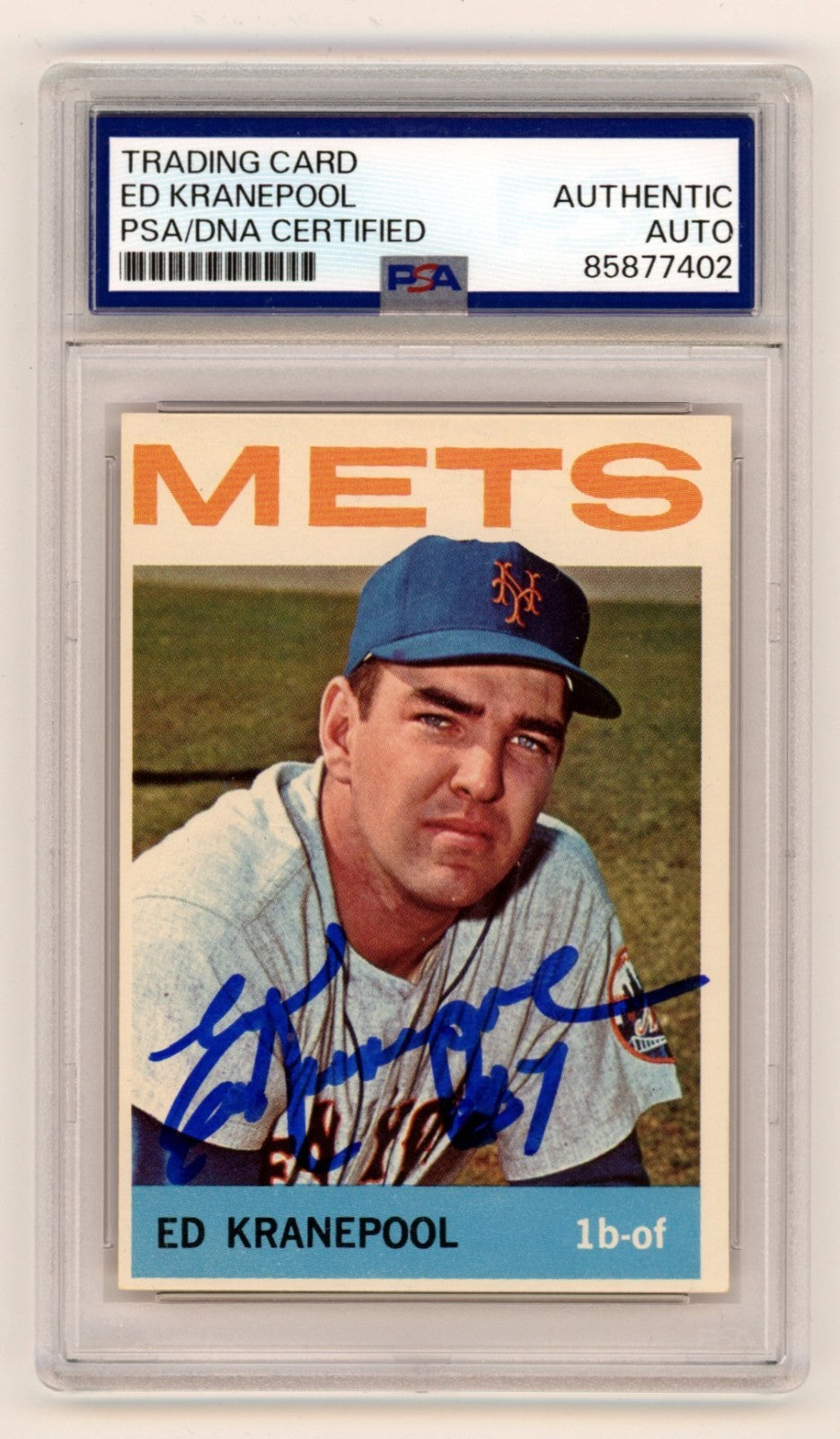 Ed Kranepool 1964 Topps #566 Signed Auto PSA/DNA Authenticated New York Mets-Powers Sports Memorabilia