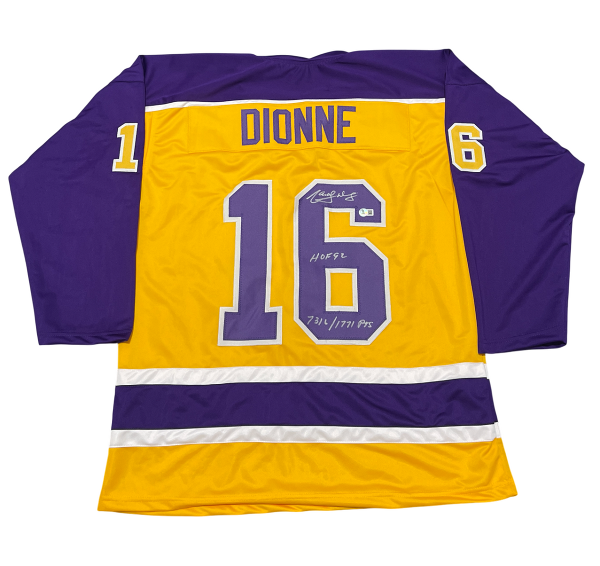 Marcel Dionne Signed LA Kings Custom Jersey w/ 2 Insc Beckett W BAS COA-Powers Sports Memorabilia