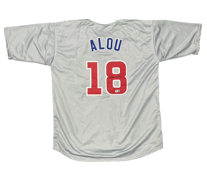 Moises Alou Signed Chicago Cubs Custom Jersey Beckett Witness BAS COA-Powers Sports Memorabilia