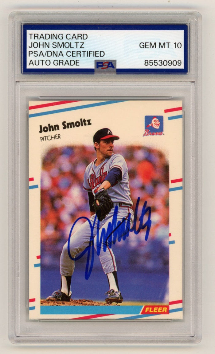 John Smoltz 1988 Fleer Update #U-74 Signed Rookie RC PSA 10 Auto Atlanta Braves-Powers Sports Memorabilia