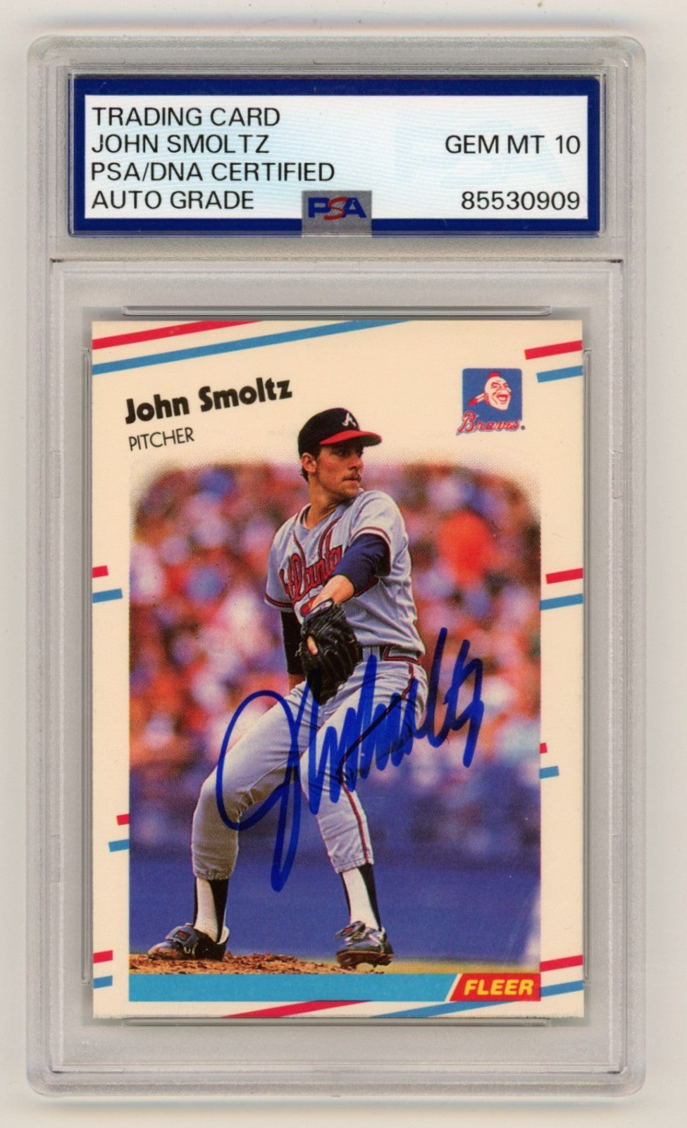 John Smoltz 1988 Fleer Update #U-74 Signed Rookie RC PSA 10 Auto Atlanta Braves-Powers Sports Memorabilia