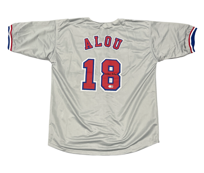 Moises Alou Signed Montreal Expos Custom Jersey Beckett Witness BAS COA-Powers Sports Memorabilia