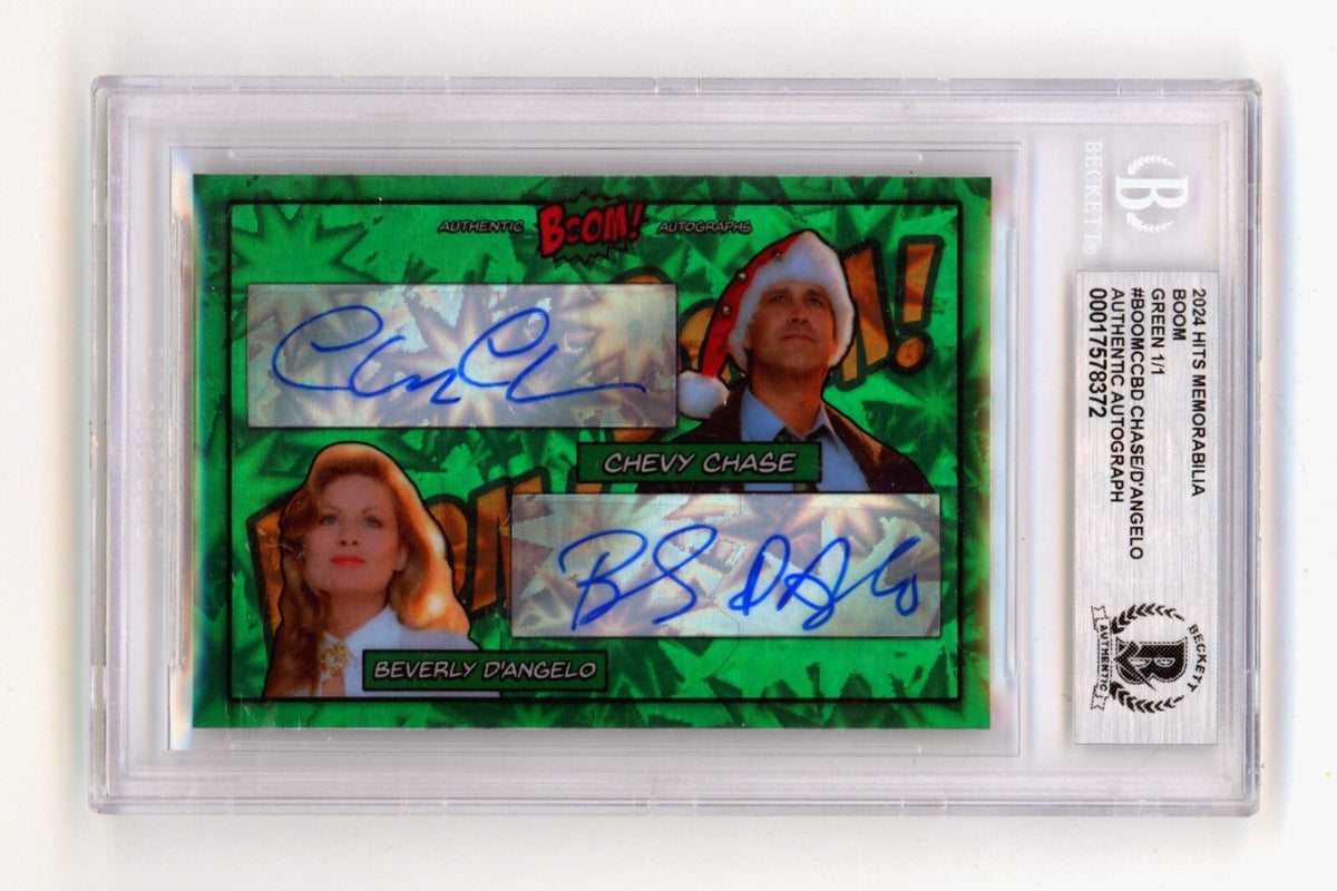 Chevy Chase Beverly D'Angelo 2024 Hits Mem BOOM Green 1/1 Signed BGS BAS Auto-Powers Sports Memorabilia