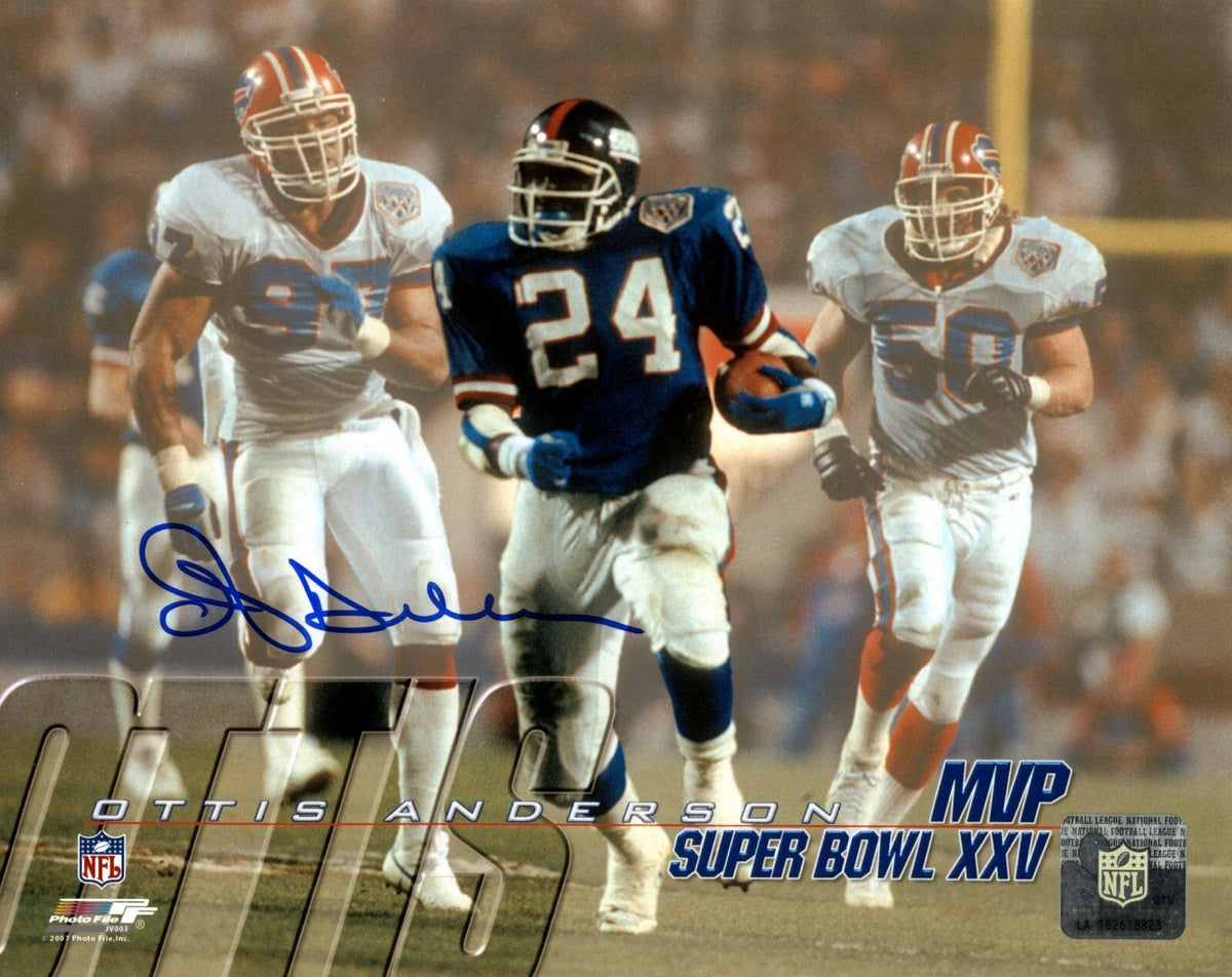 Ottis Anderson Signed Autographed New York Giants 8x10 Photo File LSCM COA-Powers Sports Memorabilia