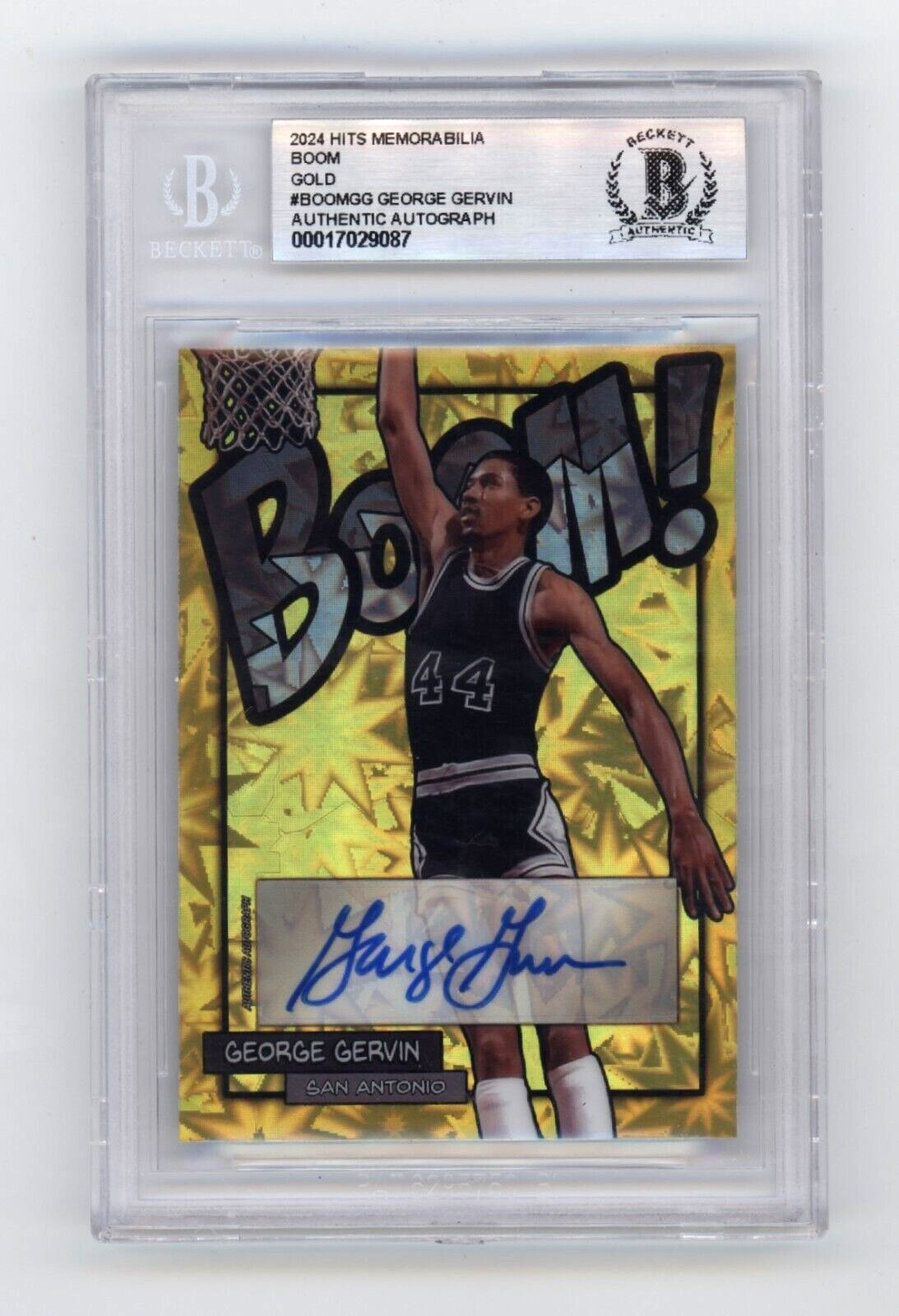George Gervin 2024 Hits Memorabilia BOOM Gold #/10 Signed BGS BAS Auto Spurs-Powers Sports Memorabilia