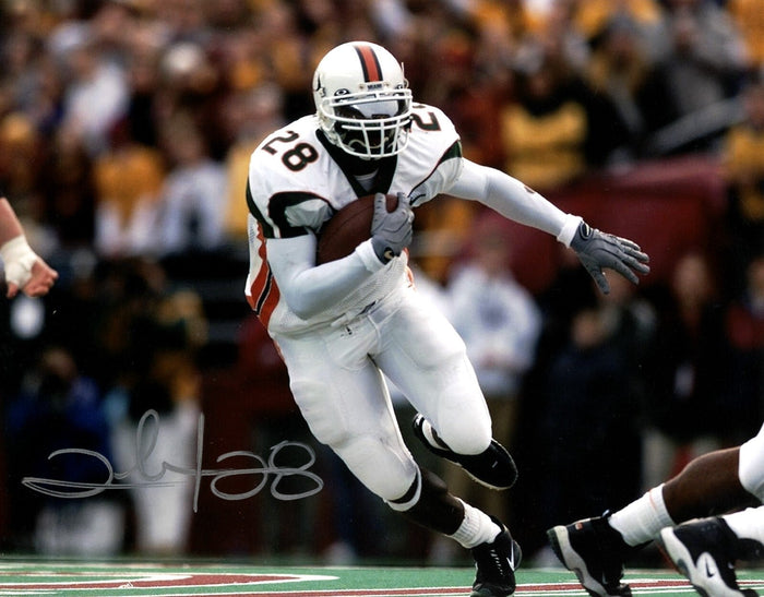 Clinton Portis Signed Auto Autographed Miami Hurricanes 8x10 Photo LSCM Authenticated-Powers Sports Memorabilia