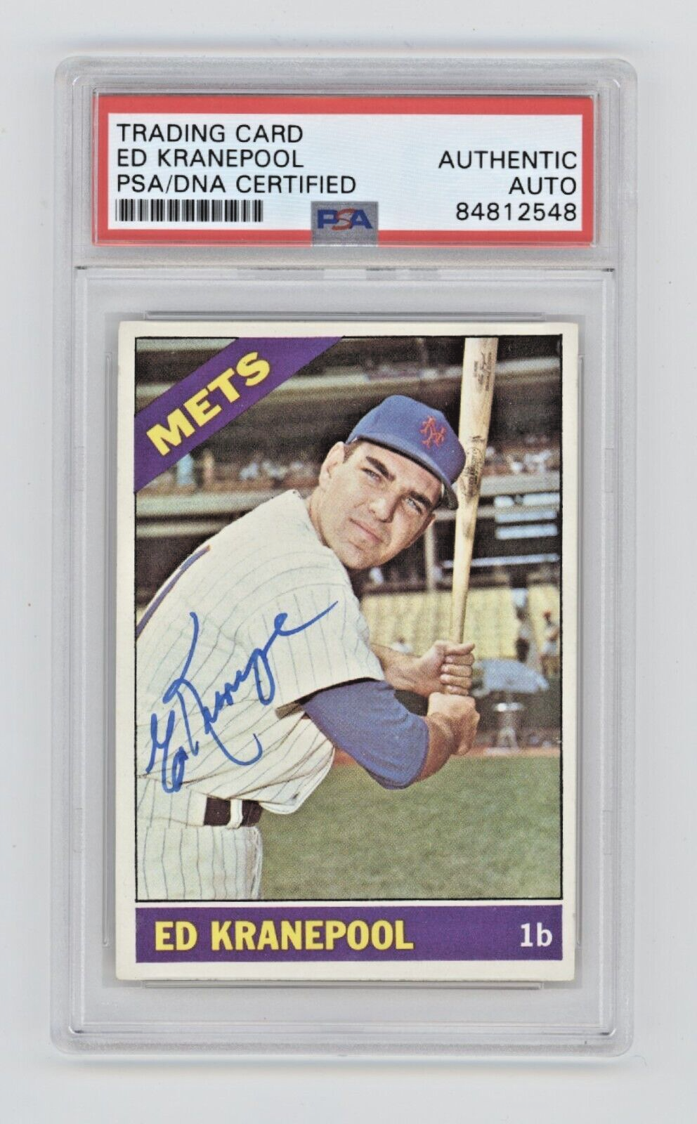 Ed Kranepool 1966 Topps Baseball #212 Signed PSA/DNA Authenticated New York Mets-Powers Sports Memorabilia